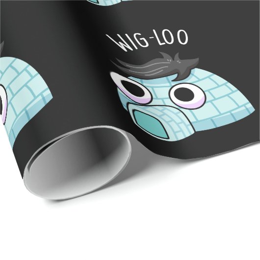Wig-loo Funny Igloo Pun Dark BG Cadeaupapier (Rol Hoek)