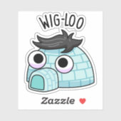 Wig-loo Funny Igloo Pun Sticker (Vel)