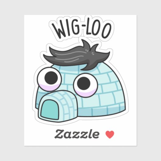 Wig-loo Funny Igloo Pun Sticker (Vel)