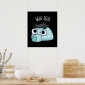 Wig-loo Grappige Iglo Punt Donkere BG Poster (Keuken)