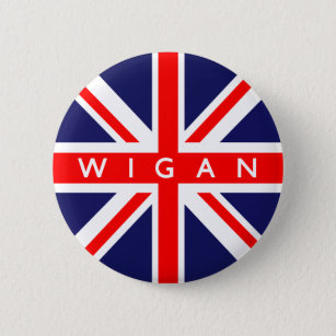 Wigan Britse vlag Ronde Button 5,7 Cm