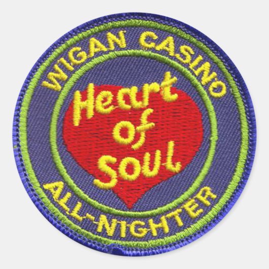 Wigan Casino 's nachts Ronde Sticker (Voorkant)
