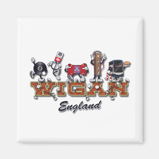Wigan stripfiguren magneet (Voorkant)