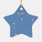 Wige ballonnen in de blauwe hemel keramisch ornament (Achterkant)