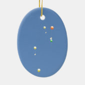 Wige ballonnen in de blauwe hemel keramisch ornament (Achterkant)