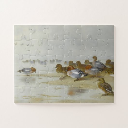 Wigeon en Blauwgroen door de waterkant, Art Legpuzzel (Horizontaal)