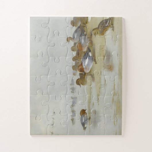 Wigeon en Blauwgroen door de waterkant, Art Legpuzzel (Verticaal)