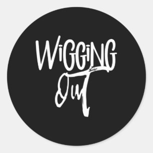 Wigging Out  Angst Paniek Stress Word Sayi Ronde Sticker