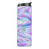 Wiggle glitch lijnen kleurrijke paarse thermosbeker (Gedraaid links)