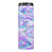 Wiggle glitch lijnen kleurrijke paarse thermosbeker (Achterkant)