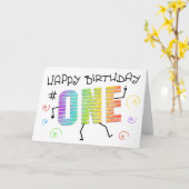 Wiggle n Giggle Fun 1e Verjaardag Wenskaart Kaart (Gele Bloem)