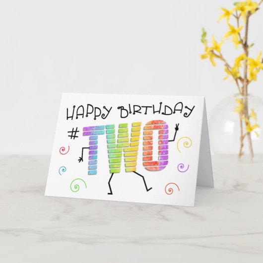 Wiggle n Giggle Fun 2e Verjaardag Wenskaart Kaart (Gele Bloem)