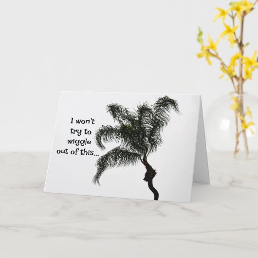 Wiggle Palm Tree Art Fun Verlate Verjaardag Kaart (Gele Bloem)