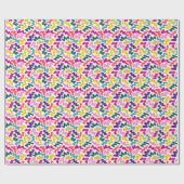 ‘wiggle wiggle’ retro multikleur mat cadeau cadeaupapier (Vlak)