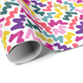‘wiggle wiggle’ retro multikleur mat cadeau cadeaupapier (Rol Hoek)