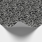 Wiggling letters pattern - WIGLET01🧬.Black BG Cadeaupapier (Hoek)