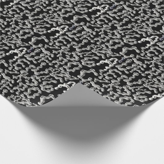 Wiggling letters pattern - WIGLET01🧬.Black BG Cadeaupapier (Hoek)