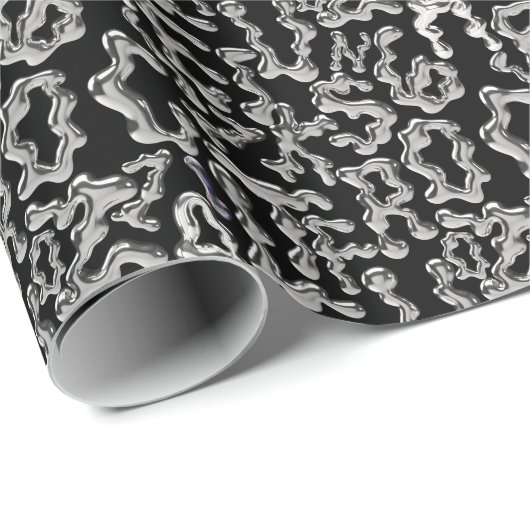 Wiggling letters pattern - WIGLET01🧬.Black BG Cadeaupapier (Rol Hoek)