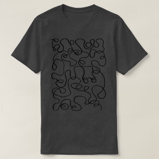 Wiggly lijnontwerp 1 t-shirt (Design voorkant)