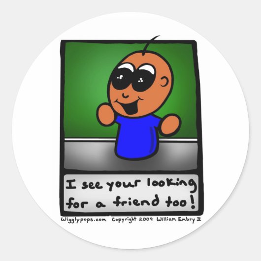 Wigglypops Op zoek naar een Friend sticker (Voorkant)