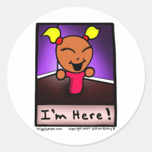 Wigglypops Soppa Mop "Ik ben hier" Ronde Sticker