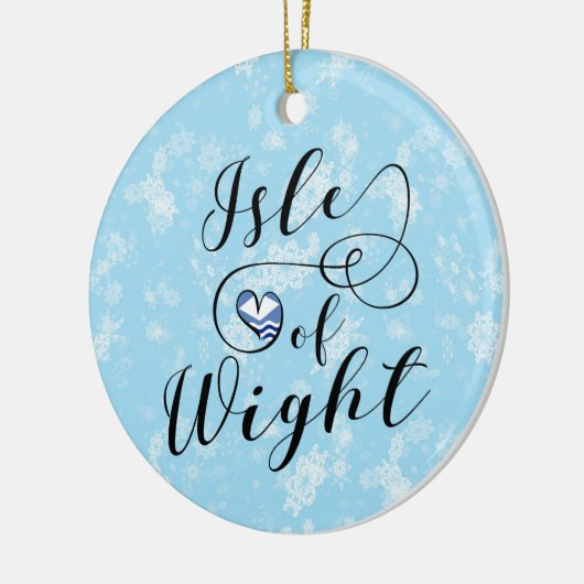 Wight Flag in Heart Keramisch Ornament (Links)
