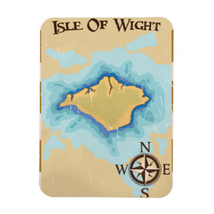 Wight Treasure kaart reisposter Magneet