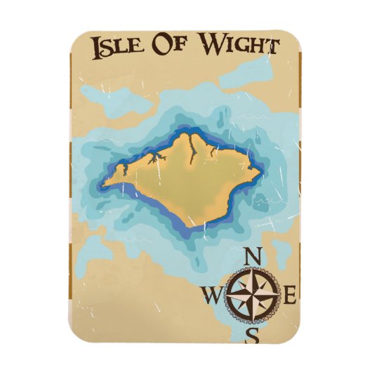 Wight Treasure kaart reisposter Magneet (Verticaal)