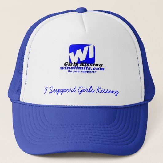 wigknewlogoblue, ik steun Girls K.. - Gepersonalis Trucker Pet (Voorkant)