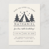 Wigwam in de bossen verjaardagsfeestje uitnodiging (Voorkant)