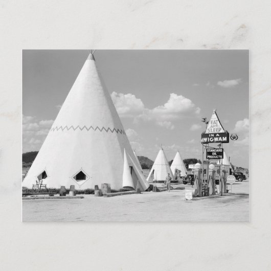 Wigwam Motel, 1940 Briefkaart (Voorkant)
