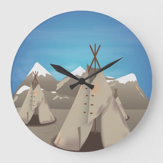 Wigwam - tipi grote klok (Voorkant)