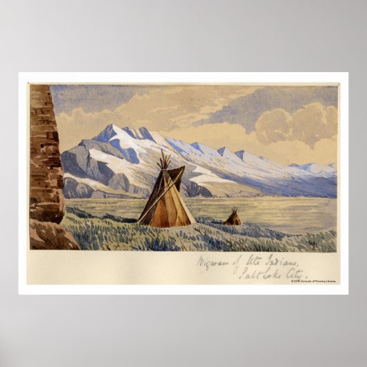 Wigwam van Ute Indians, Salt Lake City Poster (Voorkant)