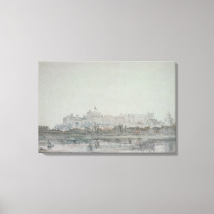 Wiindsor Castle uit de rivier de 19de eeuw Canvas Afdruk