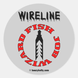 Wiireline Fish Job Wizard, Olieveld Sticker, Oliep Ronde Sticker