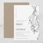 WIITE LINE DRAAIENDE FLORAAL... WE HEBBEN DE KNOT  BEDANKKAART (Voorkant / Achterkant)