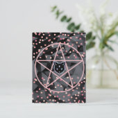 WiizyWitch Magic Witch Cosmic Cat Pentacle Magick Briefkaart (Staand voorkant)