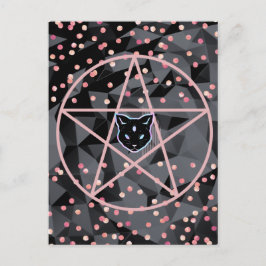 WiizyWitch Magic Witch Cosmic Cat Pentacle Magick Briefkaart