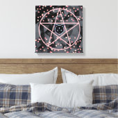 WiizyWitch Magic Witch Cosmic Cat Pentacle Magick Canvas Afdruk (Insitu (Slaapkamer))