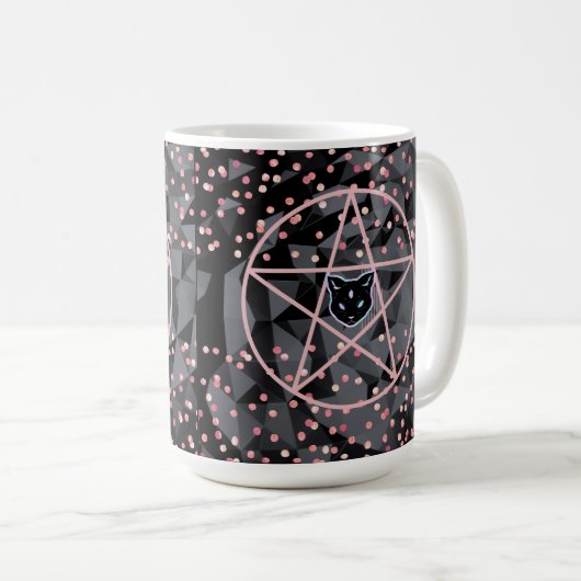WiizyWitch Magic Witch Cosmic Cat Pentacle Magick Koffiemok (Voorkant rechts)