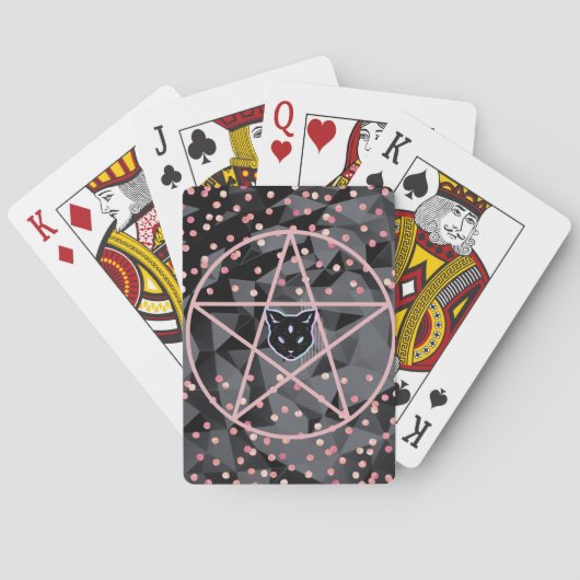 WiizyWitch Magic Witch Cosmic Cat Pentacle Magick Pokerkaarten (Achterkant)