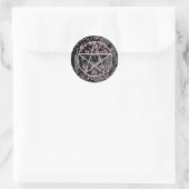 WiizyWitch Magic Witch Cosmic Cat Pentacle Magick Ronde Sticker (Tas)