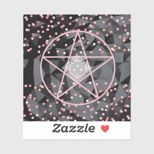 WiizyWitch Magic Witch Cosmic Cat Pentacle Magick Sticker (Vel)