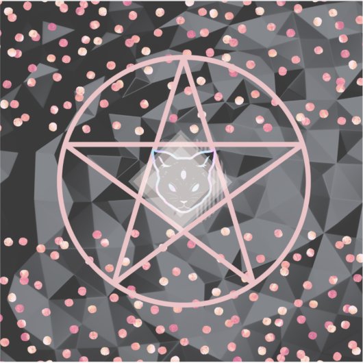 WiizyWitch Magic Witch Cosmic Cat Pentacle Magick Sticker (Voorkant)