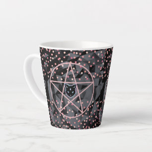 WiizyWitch Magische Heksen Kosmische Kat Pentakel Latte Mok