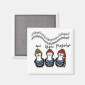Wij 3 Pinguïns Vakantie Tshirts en Cadeaus Magneet (Voorkant / Achterkant)