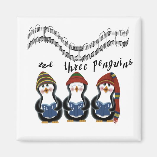 Wij 3 Pinguïns Vakantie Tshirts en Cadeaus Magneet (Voorkant)
