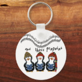 Wij 3 Pinguïns Vakantie Tshirts en Cadeaus Sleutelhanger (Voorkant)