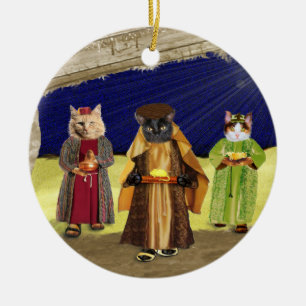 wij 3 shirt voor kerstmis - katten keramisch ornament