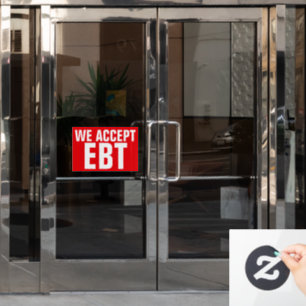 WIJ ACCEPTEREN EBT Rood bedrijfspaneel Raamsticker